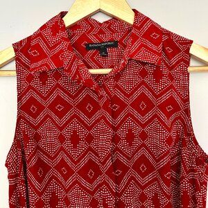 Banana Republic Red Mini Dress - Collar with buttons and Tie waist - Size 0